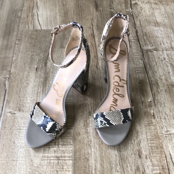 Sam Edelman Yaro Leather Snake print Square heels - Picture 14 of 14